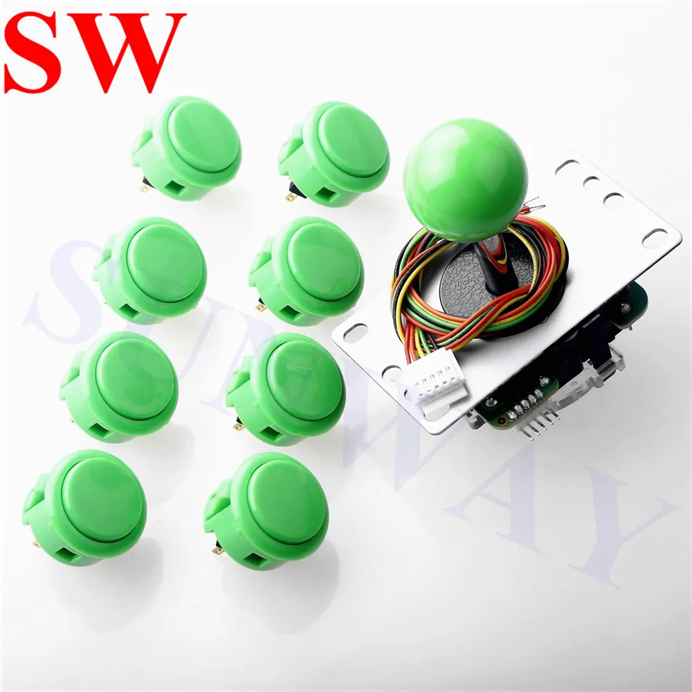 Original Sanwa Japan JLF-TP-8YT Joystick Arcade DIY Kit Handle +8PCS OBSF-30 Push Buttons Arcade Joystick 4 & 8 Way Adjustable