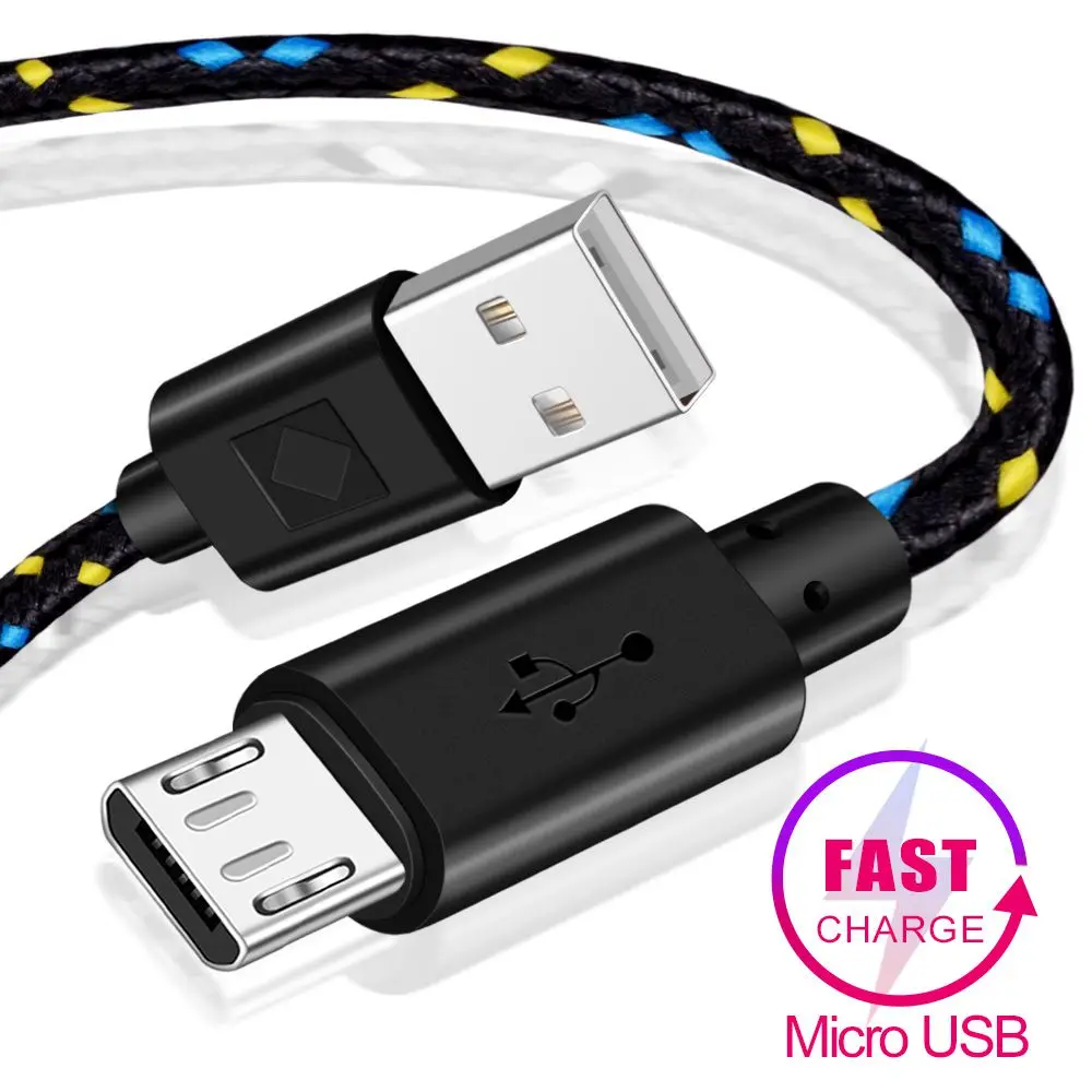 Kabel OLAF Micro USB szybkie ładowanie Andriod 0.5 m/1 m/2 m/3 m szybka synchronizacja danych ładowarka z nylonowym plecionym kablem kabel do