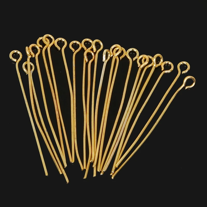 Wholesale 300pcs/lot 35mm Antique Bronze/Rhodium/Gold Color Eye Pins Head Pin For Jewelry Making DIY Accessories Craft