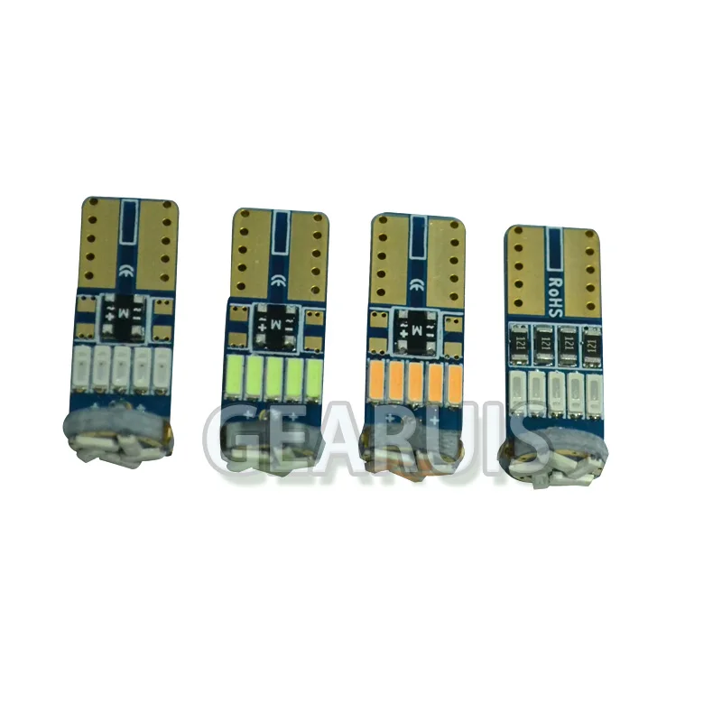 

100 шт. T10 LED Canbus 194 W5W Лампы 4014 SMD 15 Светодиодные лампы Автомобильный клин Внутреннее освещение Купол Карта Багажник Лампа Белый Синий Пик 12 В