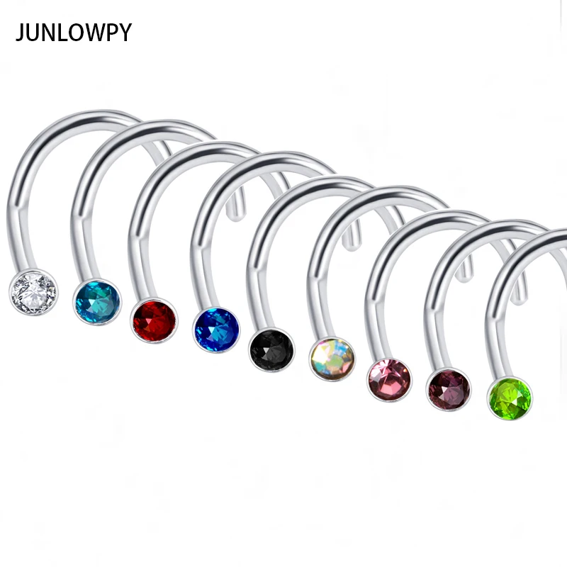 

JUNLOPWY Surgical Steel Nose Pin Bone Studs Fashion Crystal Body Piercing Rings Set Cartilage Stud Tragus Earring Jewelry 200pcs