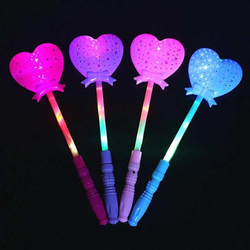 Light Stick love hollow Led Concert Glow Stick Colorful Plastic Flash Light Cheer Electronic Magic Wand wedding decoration Toys