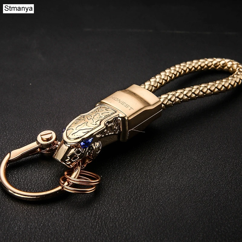 Honest New High quality Metal Key Chain Women Men Knitting leather rope business Car Key Ring Best Gift jewelry K1572