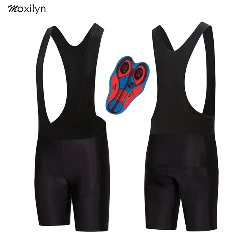 

Moxilyn Cycling Bib Shorts High Quaility Black Racing Bike Wear Summer Cool Quick Dry MTB Ropa Ciclismo 9D GEL Pad Breathable