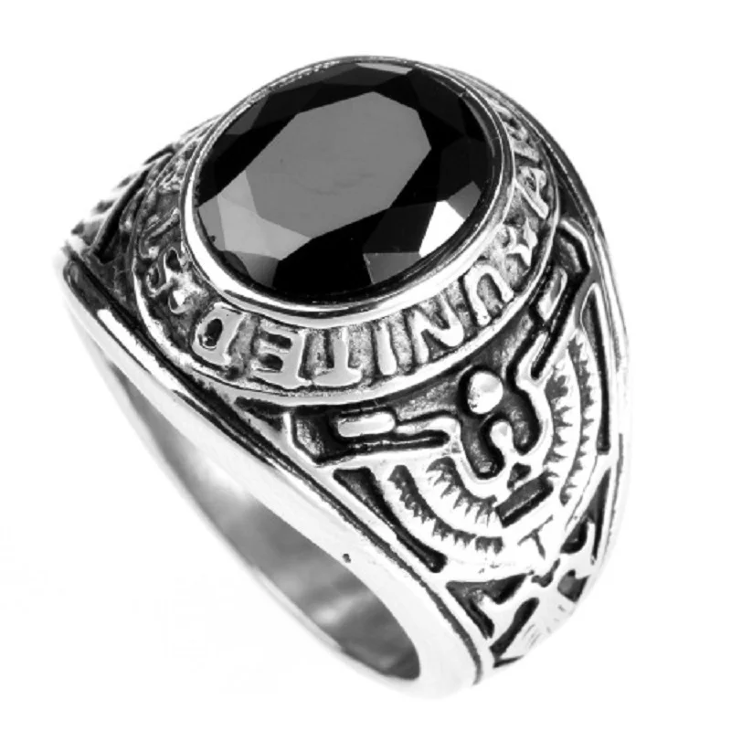 American Soldier Casting Titanium Steel Ring Commemorative Ring US Army Ring