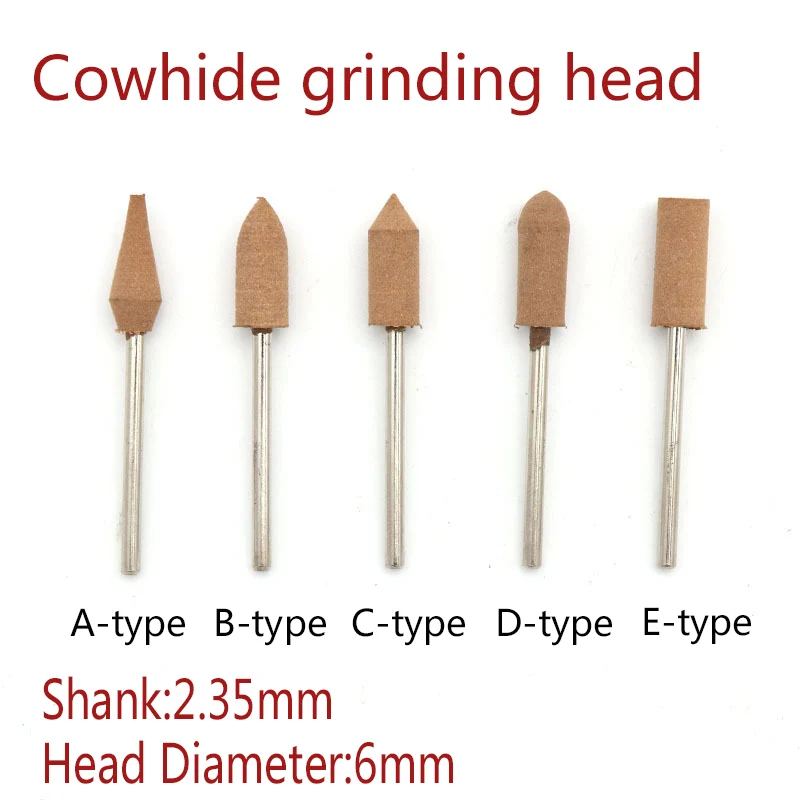 10pcs Sesame/Rubber/Cowhide Abrasive Grinding Head 2.35mm Shank for Metal Rust Removal Jade Mold Fine polishing Rotary Tools