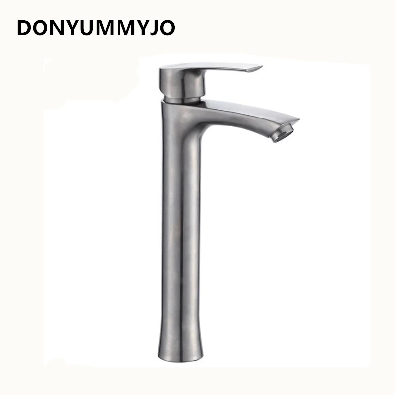 

DONYUMMYJO 1pc 304 stainless steel Heightening Hot And Cold Basin Faucet Bathroom Sink Basin Washbasin Glass Faucet Tap