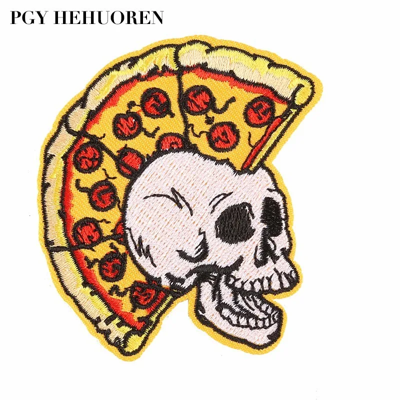 PGY 1PCS Punk Pharaoh Skull Embroidered Patches for Clothes Applique Iron on Clothes A-level Washable Stickers T-Shirts Patches