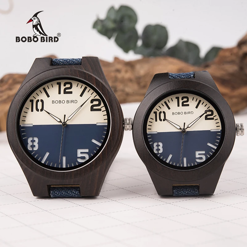 Bobo Vogel Nieuwe Ontwerp Houten Mannen Vrouwen Horloges Liefhebbers Quartz Horloges Grote Geschenken In Woodn Box Drop Verzending W-R29