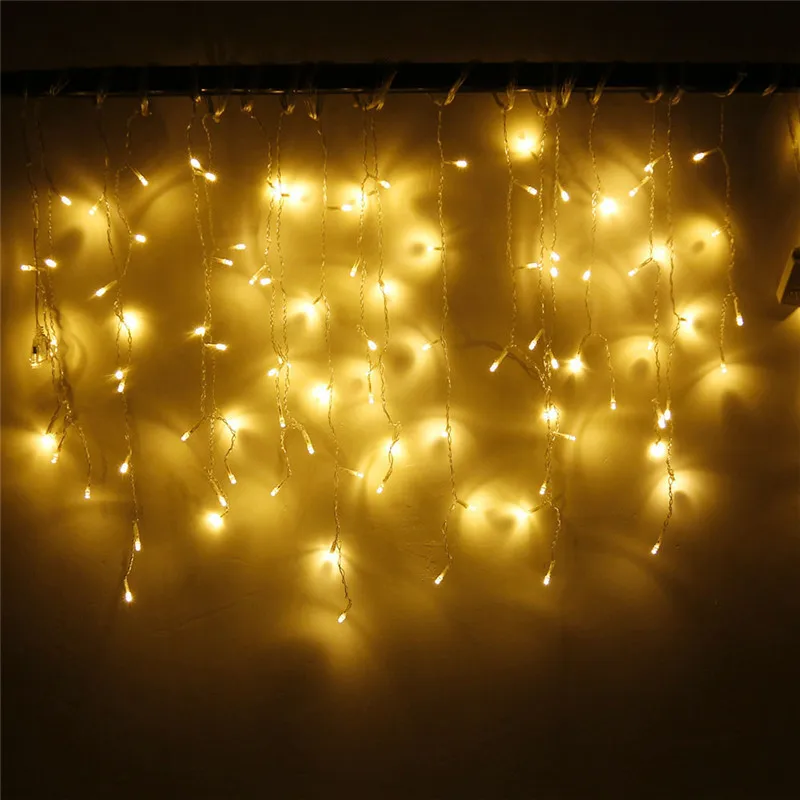 5M 16.4ft Droop 0.4m 0.5m 0.6m LED String Lights Curtain Icicle Garland for Christmas Holiday Wedding Party Outdoor Decoration