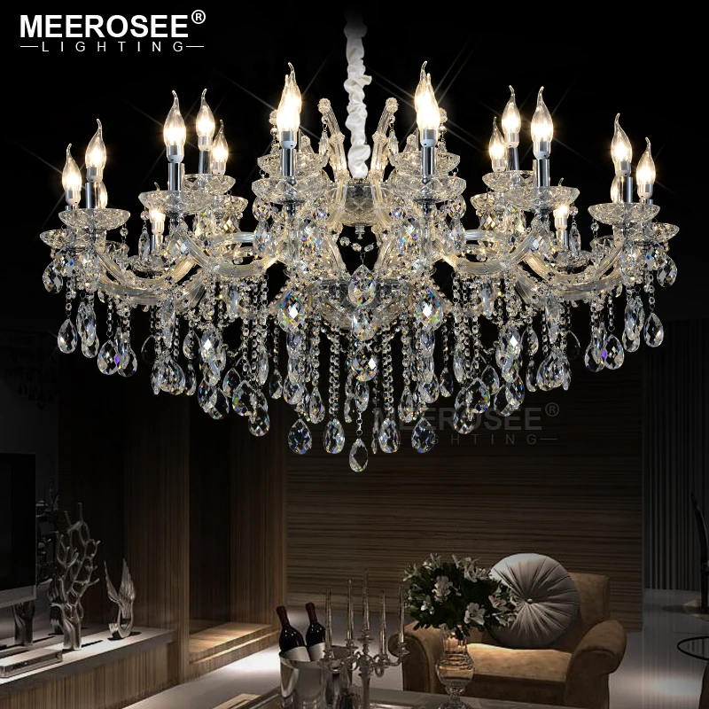 

Modern Crystal Chandelier Light Luxurious Maria Theresa Chrome Pendant Lamp for Villa Hotel Project Hanging Home Lighting