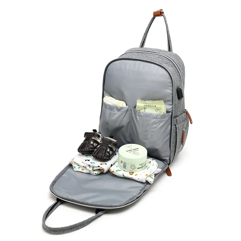 Baby Diaper Bag With USB Interface Large baby nappy changing Bag Mummy Maternity Travel Backpack for mom Nursing bags