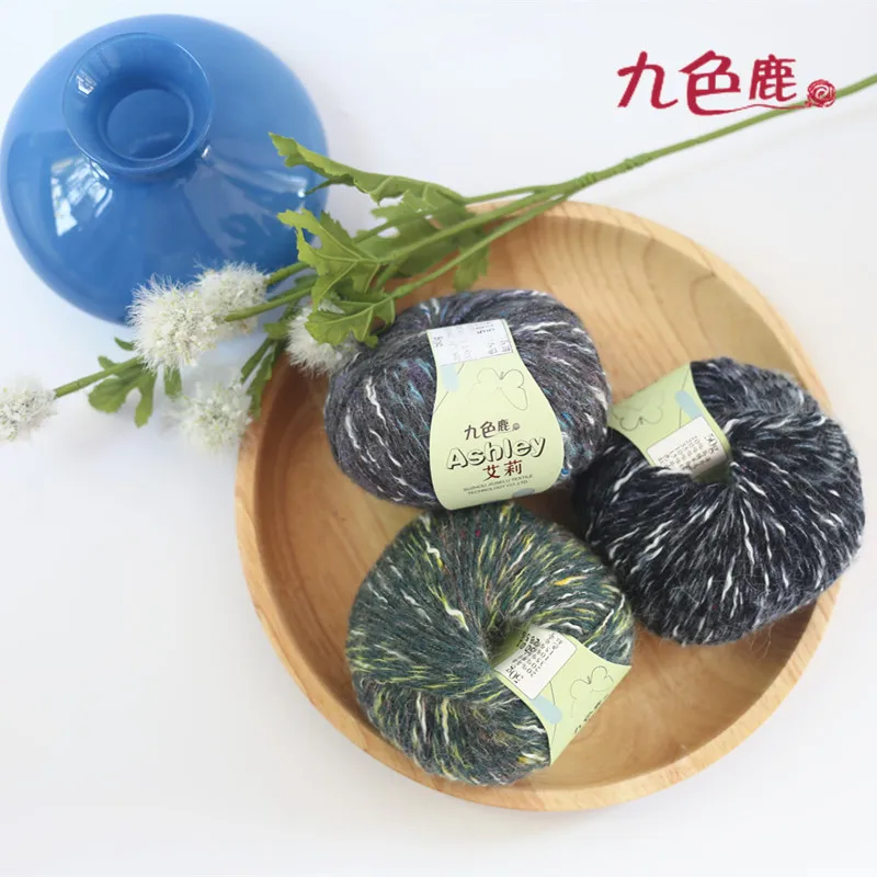 

300g(50g*6pcs) Mohair Acrylic wool Angola Rainbow Yarn For hand Knitting By 12mm Needle thick Thread