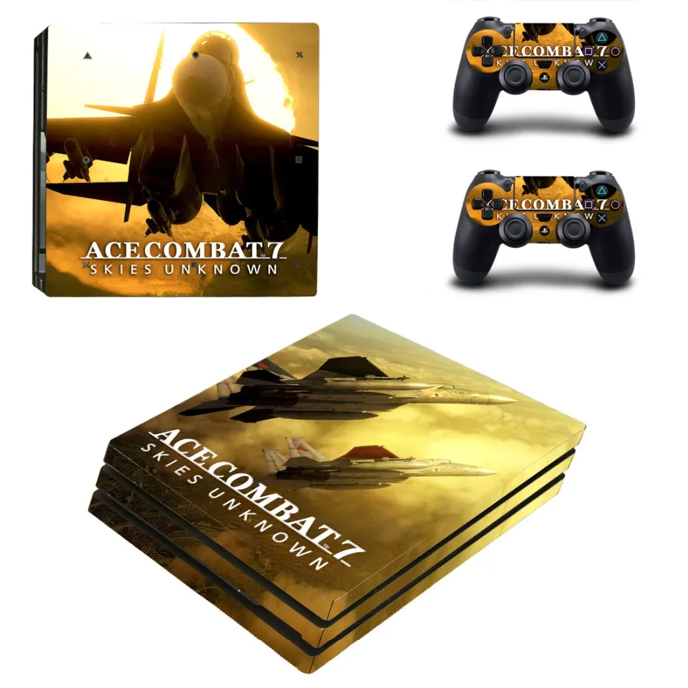 Ace Combat 7 Skies Unknown PS4 Pro Skin Sticker For Sony PlayStation 4 Pro Console and Controllers PS4 Pro Stickers Decal