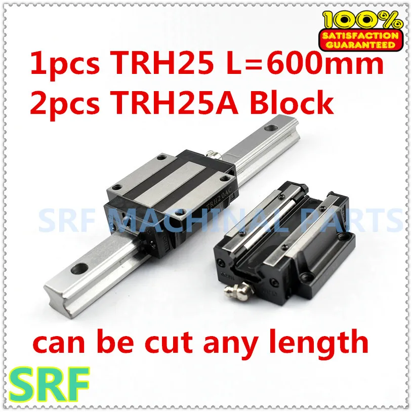 High quality 1pcs Linear guide rail TRH25 L=600mm Linear rail way +2pcs TRH25A Flange slide blocks for CNC part