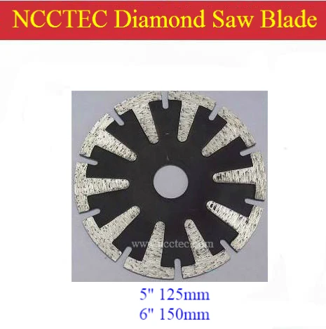 6'' NCCTEC Curved Diamond DRY saw Blade | 150mm arc-shaped DRY cutting disc with T-shape protective teeth | Bowl Cutting sheet