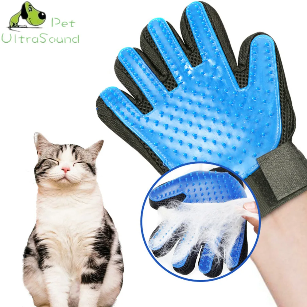 

ULTRASOUND PET Silicone Cat Gloves Hair Comb Pet Bath Brush Gentle Efficient Massage Grooming Washing Gloves Hair Pet Finger