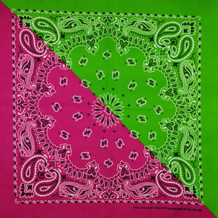 New 100% Cotton 2 Colors In Half Paisley Bandanas Scarf Punk Hip Hop Headwear/Hair Neck Wrist Wrap Band Headtie for Men