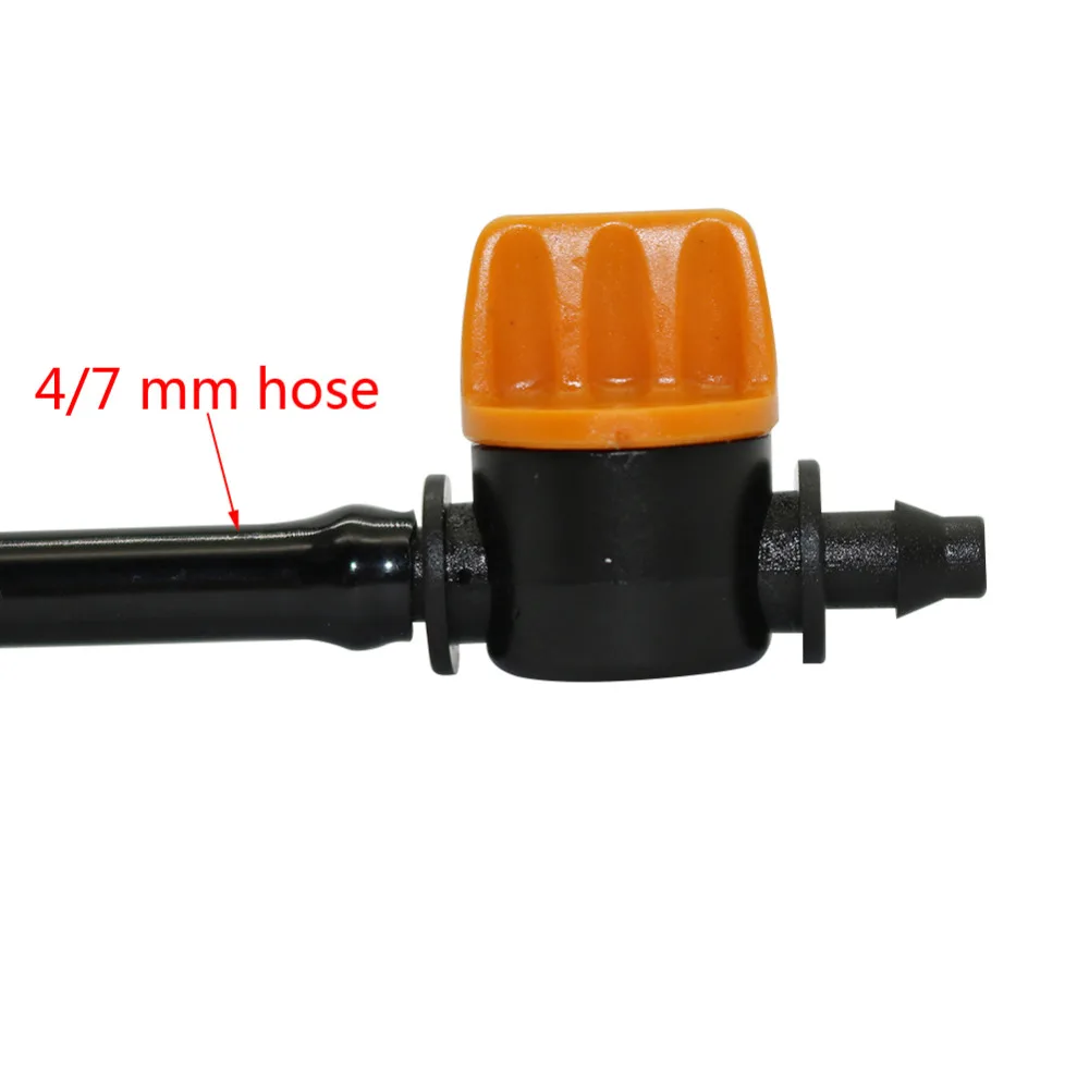 1/4 Inch Mini Valve Garden Irrigation Barbed Hose connector Water flow control valve Agriculture Greenhouse Hose fitting 200Pcs