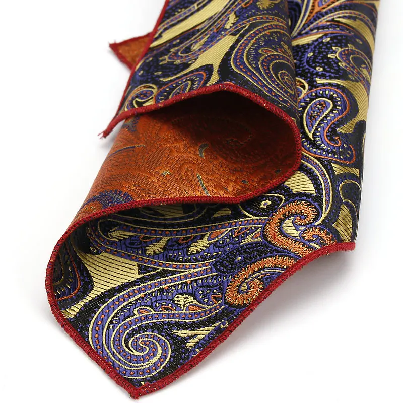 ยี่ห้อ Paisley ผ้าไหมผ้าเช็ดหน้าทอบุรุษรูปแบบ Hanky Mens ธุรกิจสบายๆกระเป๋าผ้าเช็ดหน้างานแต่งงาน Hankies ผ้าขนหนู