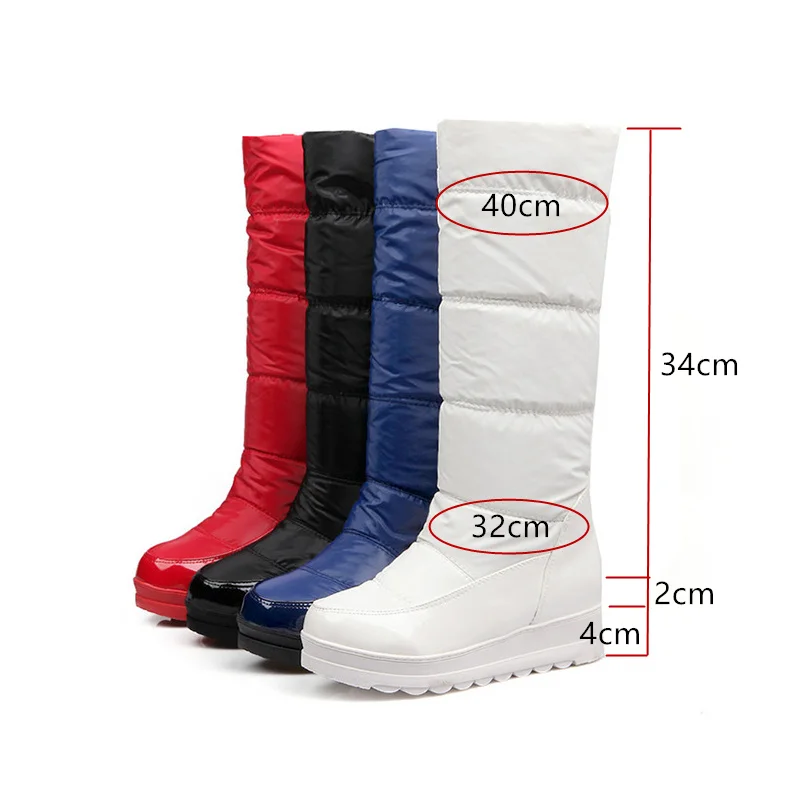 Women\'s High Boots 2019 Winter Waterproof Female Knee-High Boot Warm Plush Snow Boots For Woman Winter Shoes Heels Snow Boot