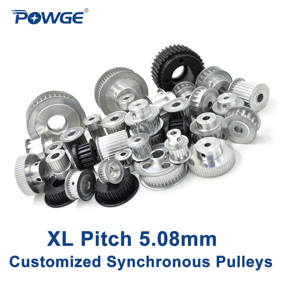 

POWGE Inch Trapezoid XL Synchronous pulley pitch 5.08mm wheel Gear Manufacture Customizing all kinds of XL Timing pulley Belt