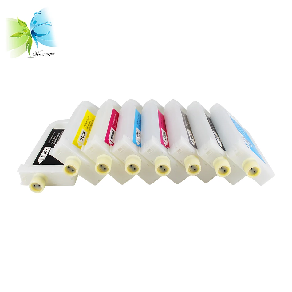 Winnerjet 700ml 12 Colors PFI-304 PFI304 Empty Refillable Ink Cartridge with One Time Use Chip for Canon IPF8300 8310 Printer