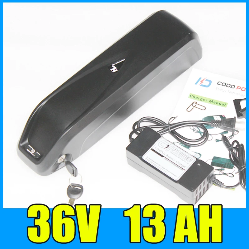 36v electric bike battery 36v 13ah Samsung lithium Hailong bottle battery pack Free shipping and duty