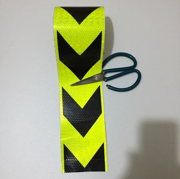 5cm x 3m selbst klebender fluor zieren der gelb roter Pfeil reflektieren der Klebeband-Warn aufkleber – Detail 13