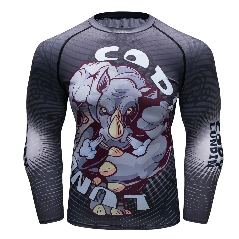 New 3D animal Printed T-shirts Men Compression Thermal Long Sleeve T Shirt Mens Fitness Bodybuilding Skin Tight Quick Dry tops