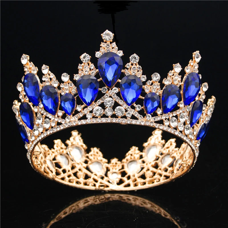 Baroque Crystal Crown Bridal Queen Tiara Diadem Prom Party Wedding hair jewelry Tiaras and Crowns Headband Head Ornaments