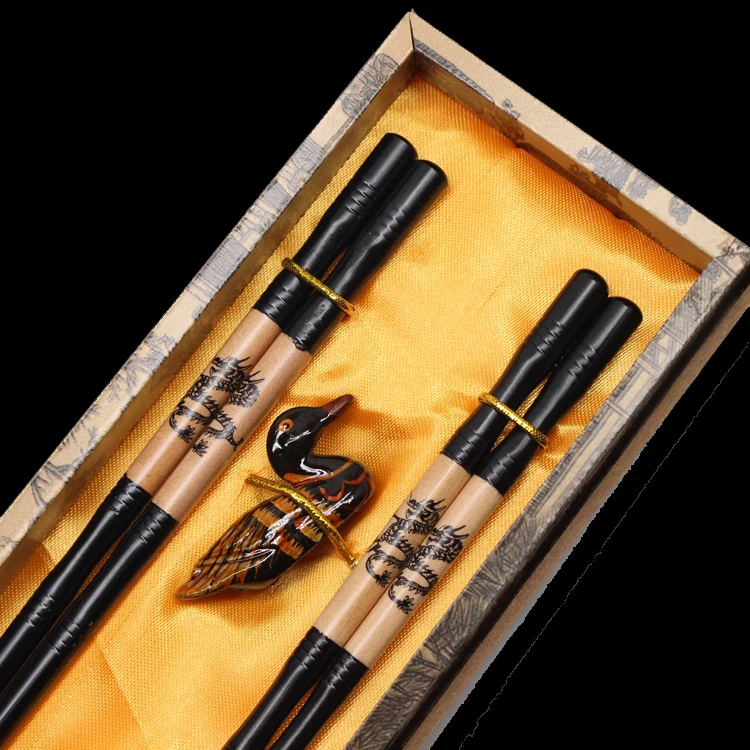 Essstäbchen aus Holz, Geschenkbox, Hochzeitsgeschenke, chinesische Merkmale, Überseegeschenke, Essstäbchen aus Holz, Essstäbchen-Set, Holzküche – Detail 7