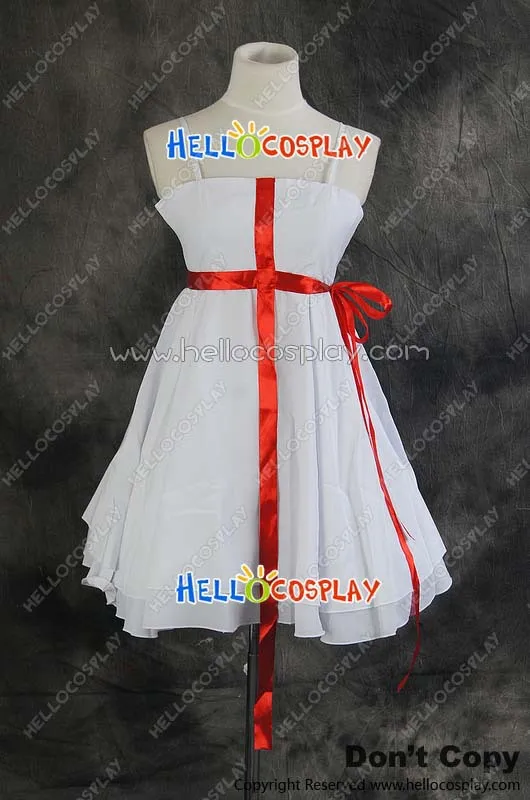 Japanese Anime Outfit Guilty Crown Cosplay Inori Yuzuriha White Sling Dress Costume H008