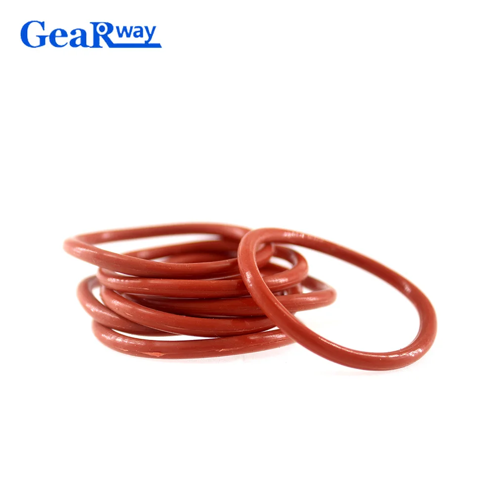 Gearway 3.1mm CS O Ring Seal Gasket Red Silicon O Type Ring 51/52/53/54/75/78/80mm OD VMQ 55SH Hardness O Ring Seal Washer