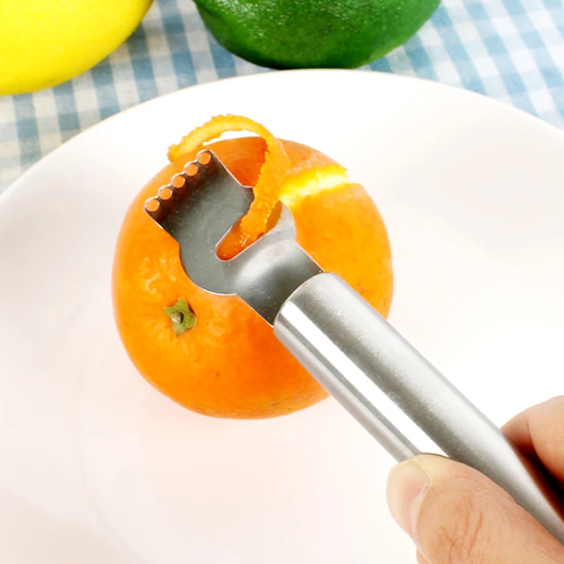 Stainless Steel Fruit Peelers Lemon Orange Zester Graters Vegetable Peeler Stainless Steel Grips Lime Zest Peeling Knife Tool