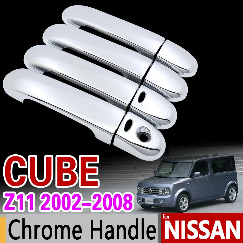 

For Nissan CUBE Z11 2002 - 2008 Chrome Handle Cover Trim Set for 4Door Car Accessories Stickers Car Styling 2003 2005 2006 2007