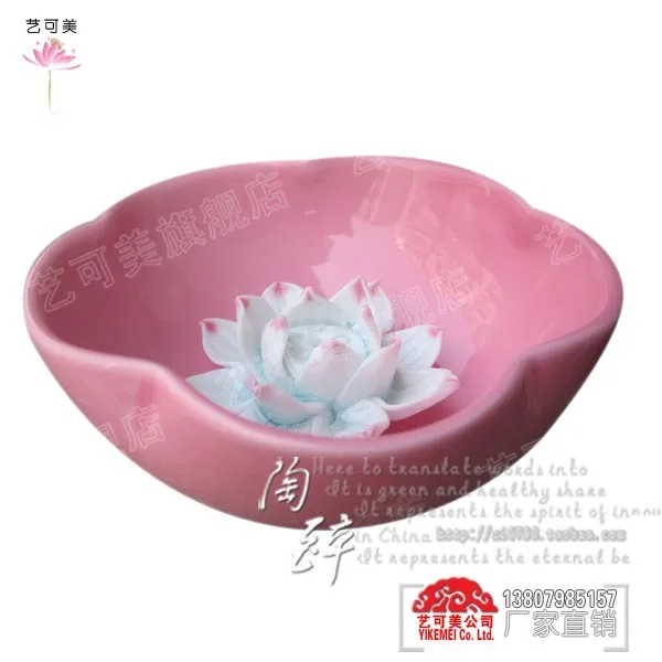 XJ01 drunk lotus lotus candle holder ceramic incense plate fragrance sets Jingdezhen Ceramic hot pink