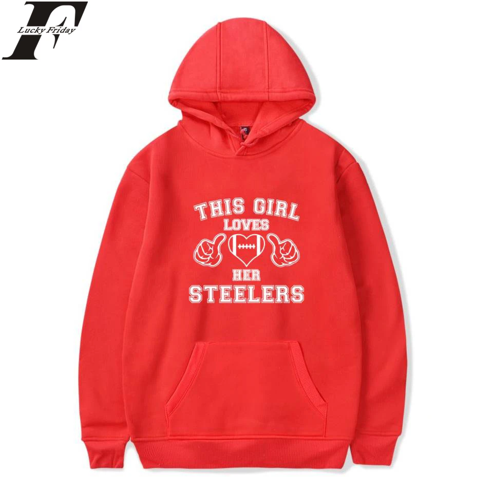 LUCKYFRIDAYF questa ragazza ama i suoi Steelers felpe con cappuccio felpe stampate uomo donna felpe con cappuccio a maniche lunghe felpa pullover top