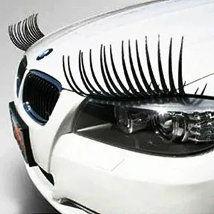 2pcs 3D Charming Black False Eyelashes Fake Eye Lash Sticker Car Headlight Decoration Funny Decal For Beetle AP064