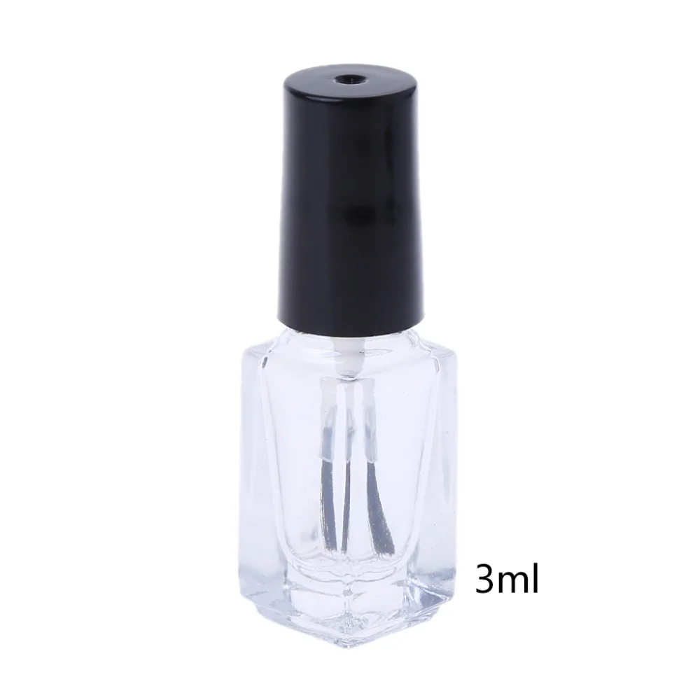 3/5/10/15ml bottiglia vetro vuota per smalto trasparente contenitore per Gel UV portatile scatola immagazzinaggio ricaricata spazzola quadrata rotonda per trucco