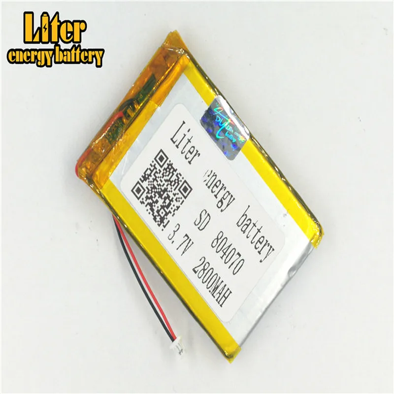 1.0 مللي متر 2pin موصل 3.7 فولت 804070   2800mah الكتب الإلكترونية GPS المساعد الشخصي الرقمي بطارية ليبو بطارية قابلة للشحن