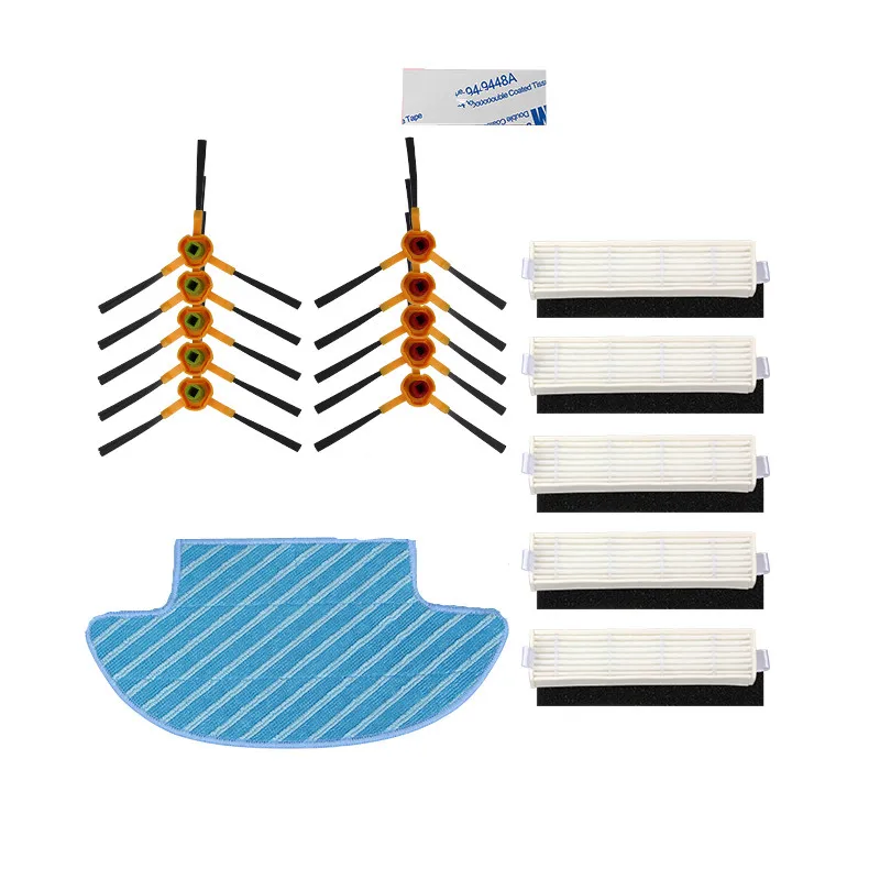 Cepillo * 10 + filtro * 5 + filtros de esponja * 5 + paño de mopa * 1 + pasta mágica * 5 para aspiradora robótica ecovacs deebot Slim DA60