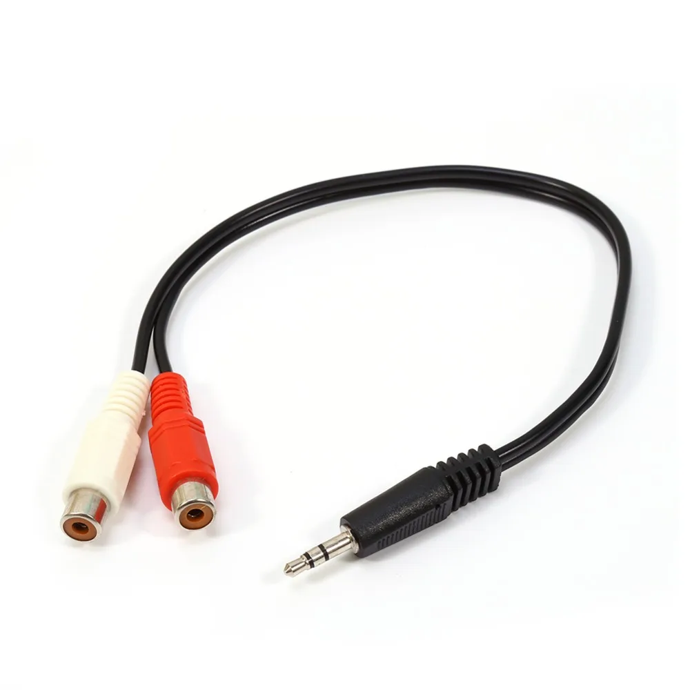 3.5mm Male Jack to 2 RCA Female Plug Adapter Cable Mini Stereo Audio Cable Headphone Y Cable