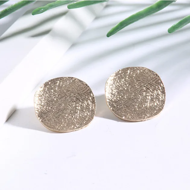 COWNINW New fashion exaggerate web celebrity round ear clip pop simple girl accessories jewelry clip earrings gift