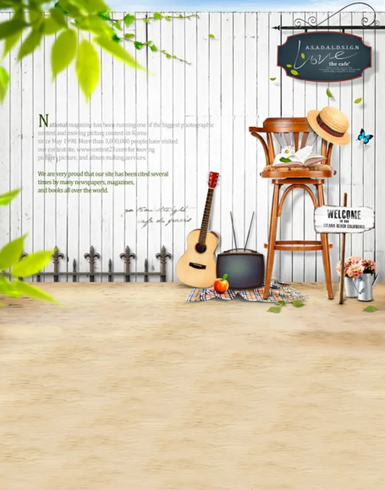 

5x7ft Wooden Wall Chair TV Photography Backdrops Photo Props Studio Background