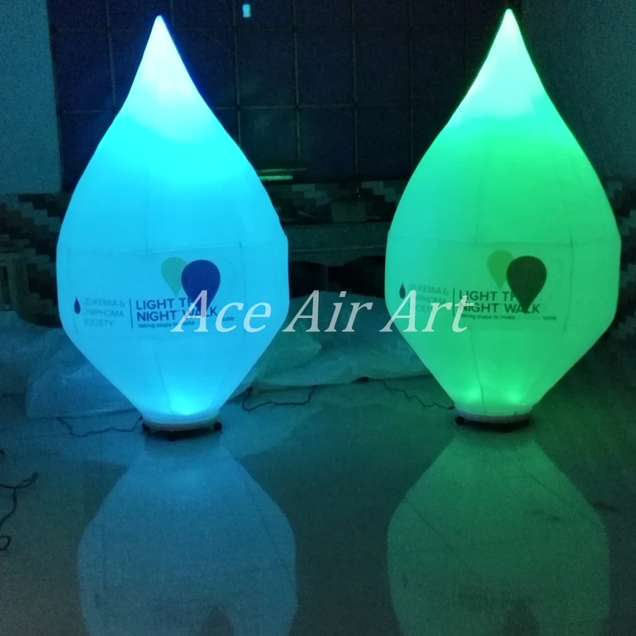 Dekorasi bentuk tetesan air tiup LED 2m kustom untuk aktivitas umum Hari Bumi atau dekorasi panggung