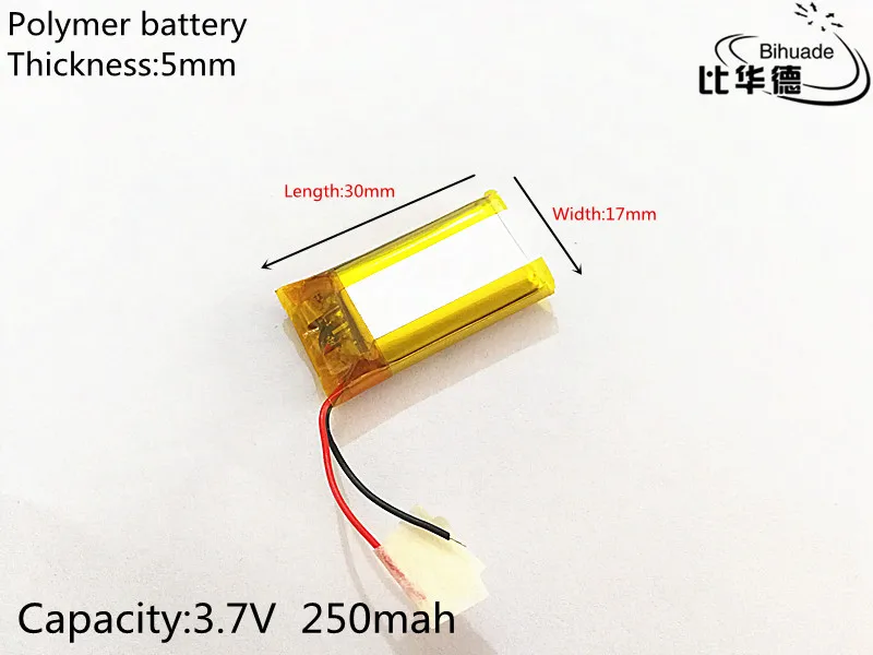 Size 501730 3.7V 230mah 50180 Lithium polymer Battery with Protection Board For MP3 MP4 MP5 GPS Digital Products