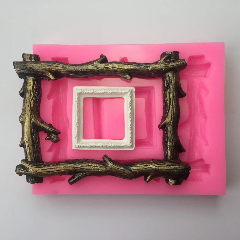 

Relief Sculpture DIY Frame Round Cake Decoration Retro Frame Mold Fondant Cake Ilicone Double Sugar Geometry Resin Silicone PRZY