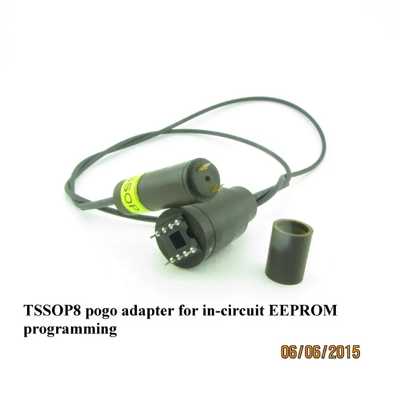 TSSOP8 pogo adapter for in-circuit EEPROM programming without LED