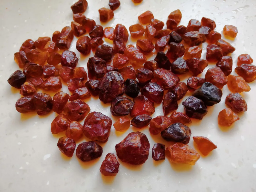 500ct (100g)  Mandarin Garnet Rough Natural Transparent Gemstone Tanzania